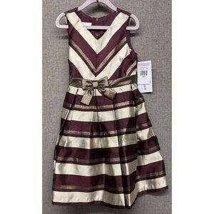 NEW BNWT Bonnie Jean Girls Burgundy Xmas Holiday Party Dress Size 6‎